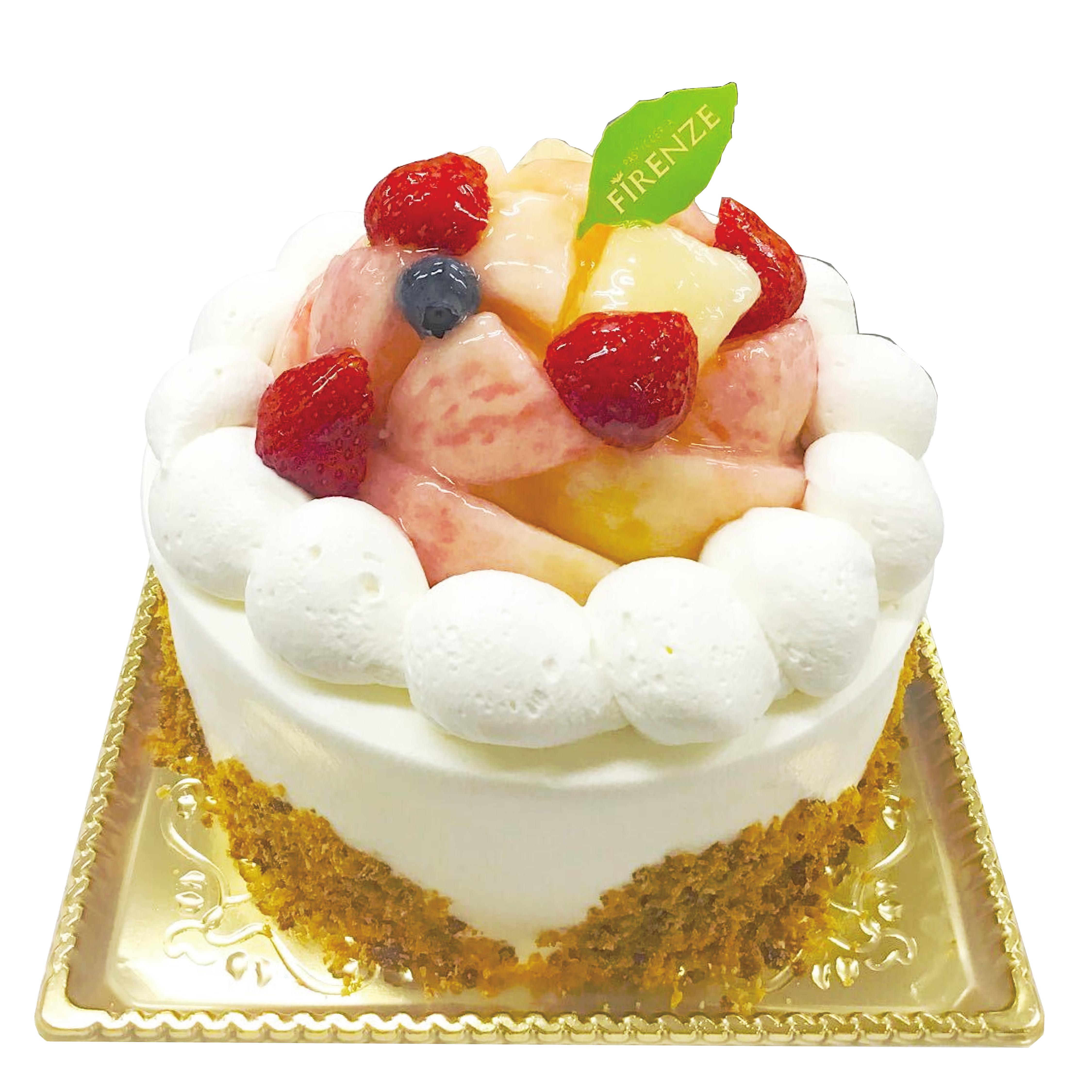 季節限定桃のデコレーションケーキ<18cm>